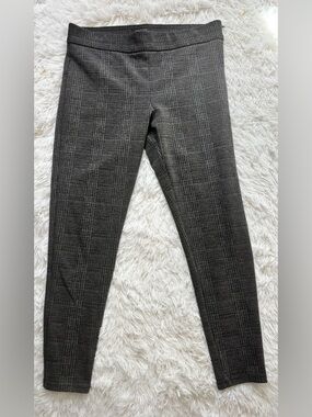 Ann Taylor Gray Plaid Ponte Leggings